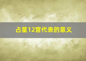 占星12宫代表的意义