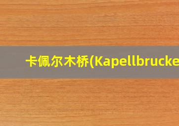 卡佩尔木桥(Kapellbrucke)