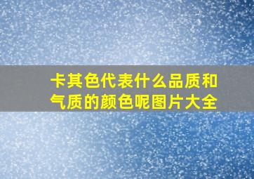 卡其色代表什么品质和气质的颜色呢图片大全