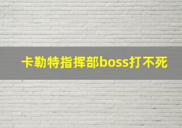 卡勒特指挥部boss打不死