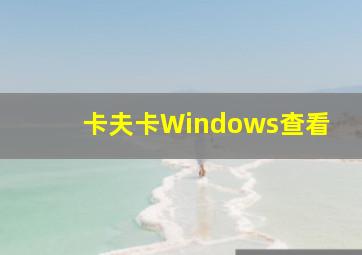 卡夫卡Windows查看