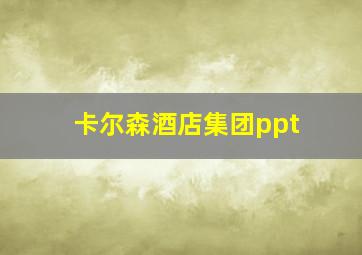 卡尔森酒店集团ppt