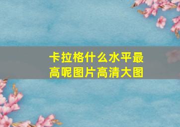 卡拉格什么水平最高呢图片高清大图