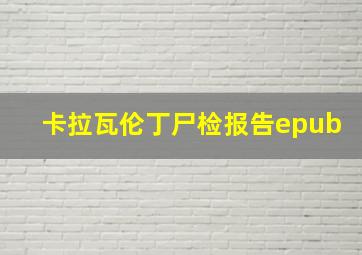 卡拉瓦伦丁尸检报告epub