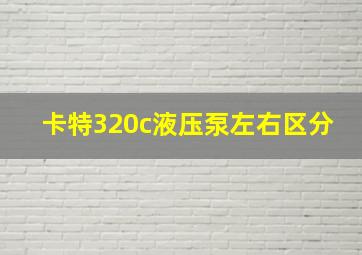 卡特320c液压泵左右区分