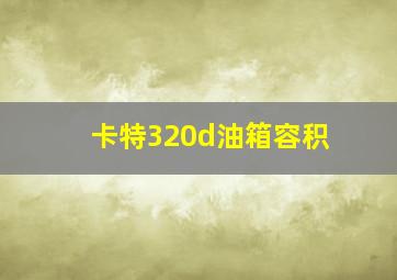 卡特320d油箱容积