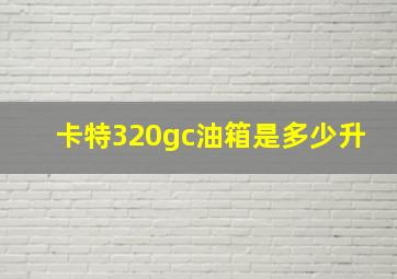 卡特320gc油箱是多少升