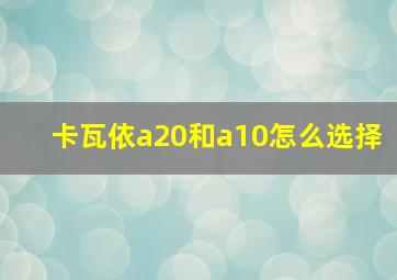 卡瓦依a20和a10怎么选择