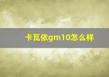 卡瓦依gm10怎么样