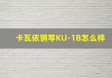 卡瓦依钢琴KU-1B怎么样