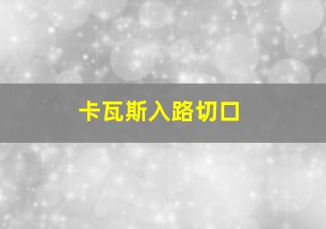 卡瓦斯入路切口