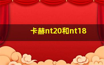 卡赫nt20和nt18