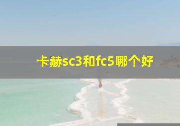 卡赫sc3和fc5哪个好