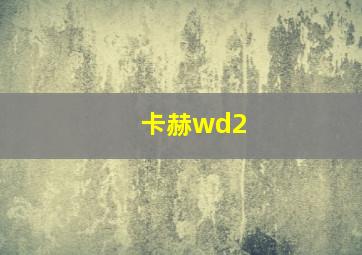 卡赫wd2