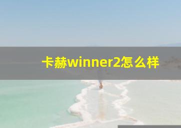 卡赫winner2怎么样