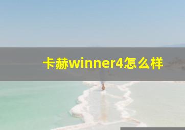 卡赫winner4怎么样