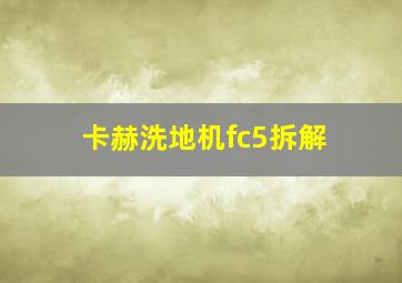 卡赫洗地机fc5拆解