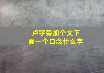 卢字旁加个文下面一个口念什么字