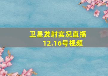 卫星发射实况直播12.16号视频