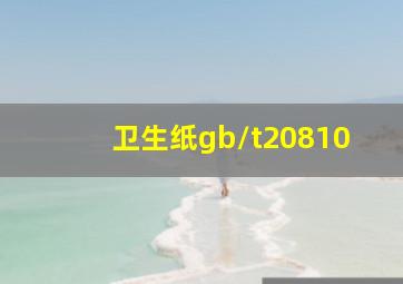 卫生纸gb/t20810