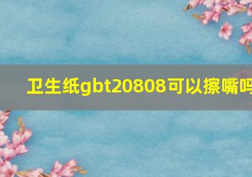 卫生纸gbt20808可以擦嘴吗