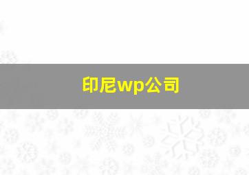 印尼wp公司