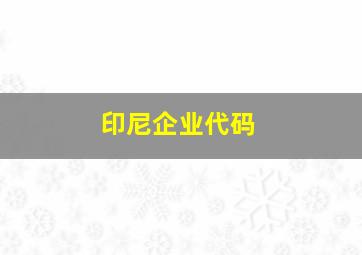 印尼企业代码