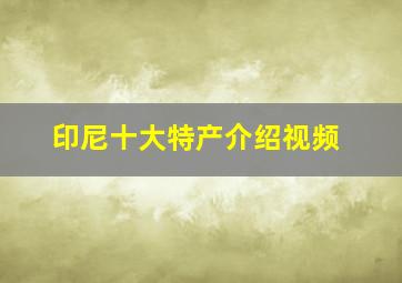 印尼十大特产介绍视频