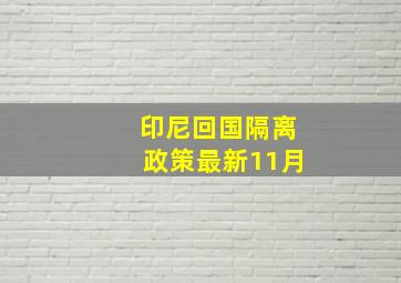 印尼回国隔离政策最新11月