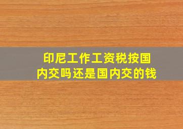 印尼工作工资税按国内交吗还是国内交的钱