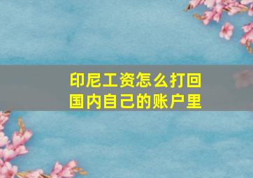 印尼工资怎么打回国内自己的账户里