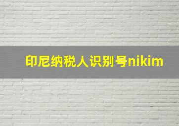 印尼纳税人识别号nikim