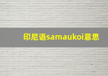 印尼语samaukoi意思