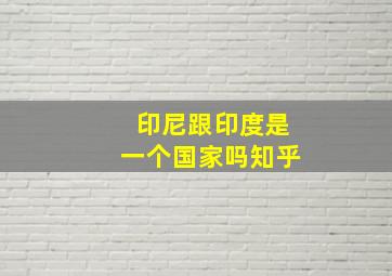 印尼跟印度是一个国家吗知乎