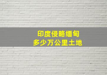 印度侵略缅甸多少万公里土地