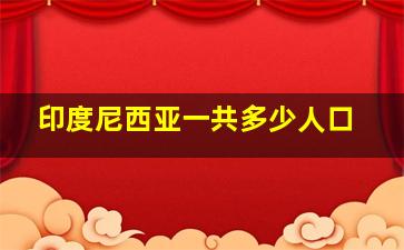 印度尼西亚一共多少人口