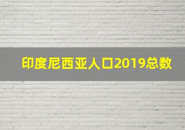 印度尼西亚人口2019总数