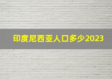 印度尼西亚人口多少2023