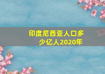 印度尼西亚人口多少亿人2020年