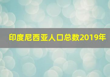 印度尼西亚人口总数2019年