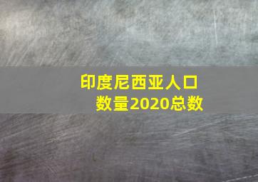 印度尼西亚人口数量2020总数