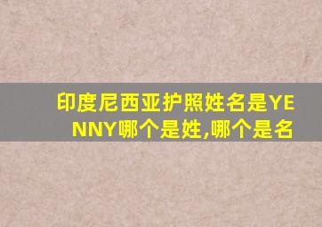 印度尼西亚护照姓名是YENNY哪个是姓,哪个是名