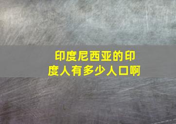 印度尼西亚的印度人有多少人口啊