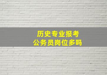 历史专业报考公务员岗位多吗