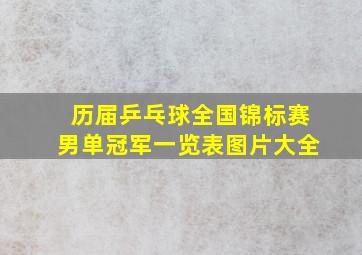 历届乒乓球全国锦标赛男单冠军一览表图片大全