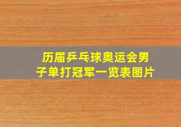 历届乒乓球奥运会男子单打冠军一览表图片