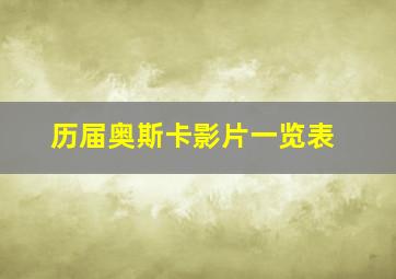 历届奥斯卡影片一览表