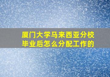 厦门大学马来西亚分校毕业后怎么分配工作的