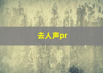 去人声pr