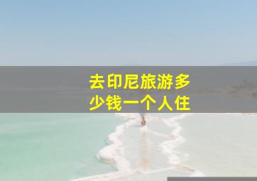 去印尼旅游多少钱一个人住